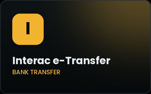 Interac e-Transfer deposit option at Oxibet Casino Canada – bank transfer, minimum deposit C$20